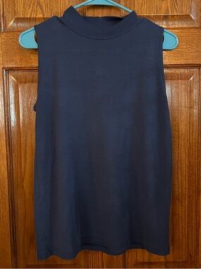 Northern Isles Medium Navy Blue Sleeveless High Neck Pullover